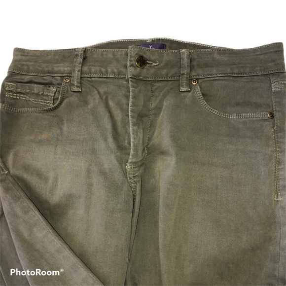 NYDJ Skinny Olive Green Jeans 6P - Picture 4 of 6